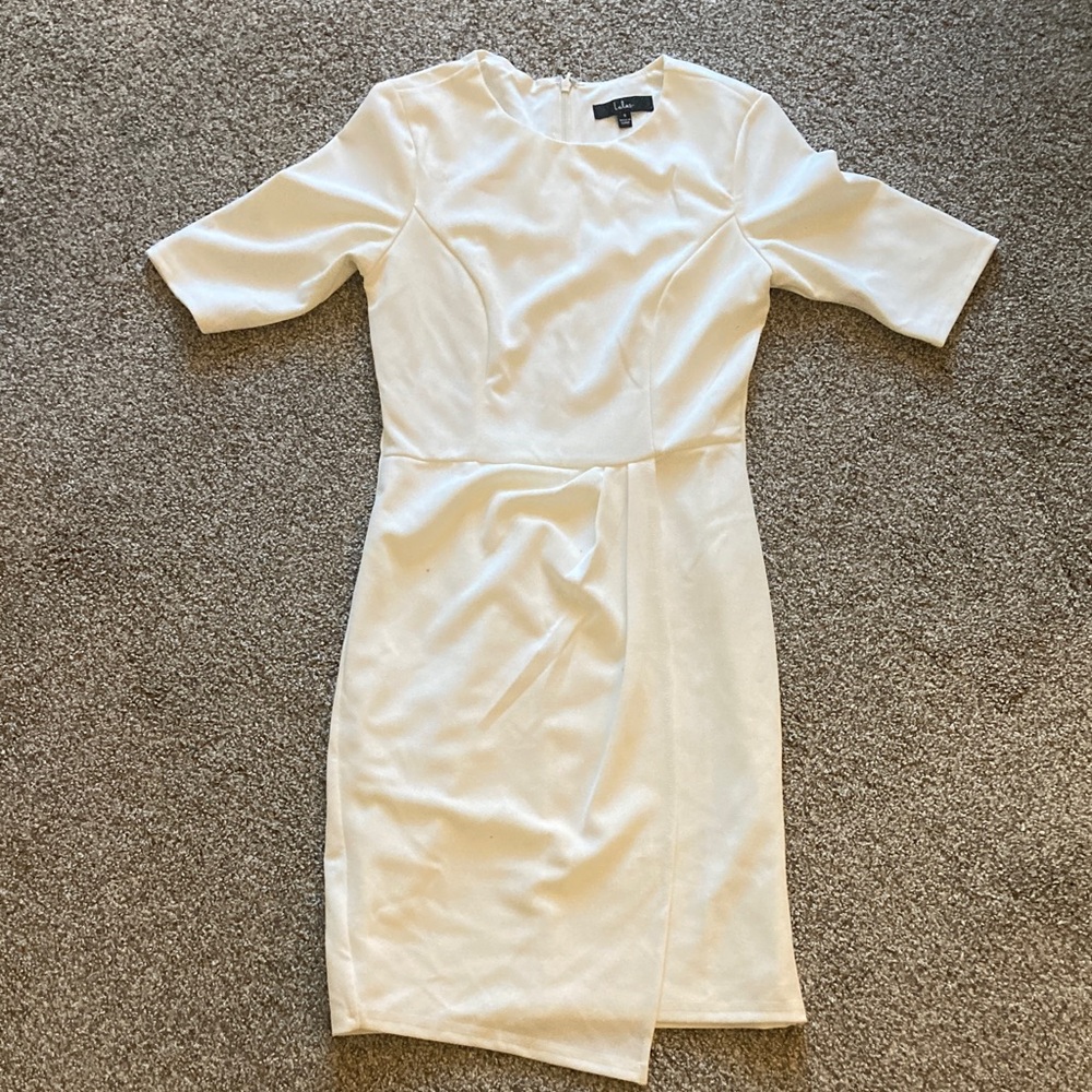 Lulu's Chic Cream Midi Dress